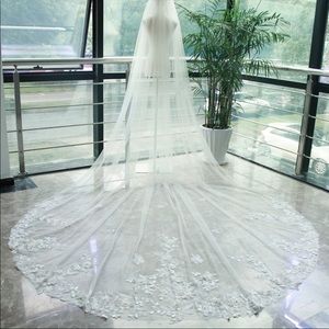 Cathedral floral lace veil